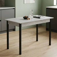 Стол кухонный Ferrum-decor Бенита 75x120x70 Черный ДСП Бетон 16мм (FRD-105569)