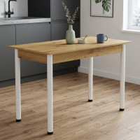 Стіл кухонний Ferrum-decor Беніта 75x120x80 Білий ДСП Дуб Артизан 16мм (FRD-105699)