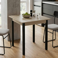 Стіл кухонний Ferrum-decor Дієго 75x80x80 Чорний ДСП Сонома 16мм (FRD-106309)