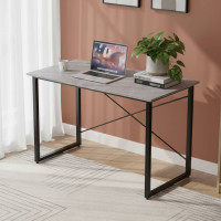 Стол письменный Дейв Ferrum-decor 750x1400x600 Черный металл ДСП Бетон 32 мм (FRD-106449)
