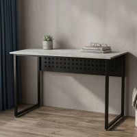 Стіл письмовий Майк Ferrum-decor 75x140x60 Чорний метал ДСП Бетон 16 мм (FRD-106519)