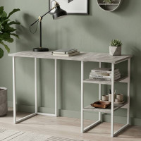 Стіл письмовий Кевін Ferrum-decor 75x140x60 Білий метал ДСП Бетон 32 мм (FRD-106559)