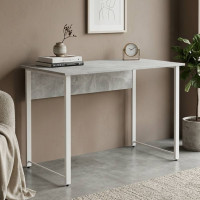 Стіл письмовий Курт Ferrum-decor 75x140x70 Білий метал ДСП Бетон 32 мм (FRD-106649)