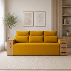 Диван розкладний ортопедичний Mekko President 2650*1155 Bonel Standart Hard Plus II категорія Allure Premium Yellow (MEK-161025)