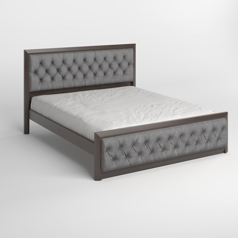Двоспальне дерев'яне ліжко Mebigrand Барселона Люкс Б3 (підйомний механізм) Венге/Аляска 93 (Сірий) 180х200 см (MBG-20694)