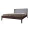 Двоспальне дерев'яне ліжко Mebigrand Лондон Н Горіх темний/Аляска 93 (Сірий) 140х200 см (MBG-24408)