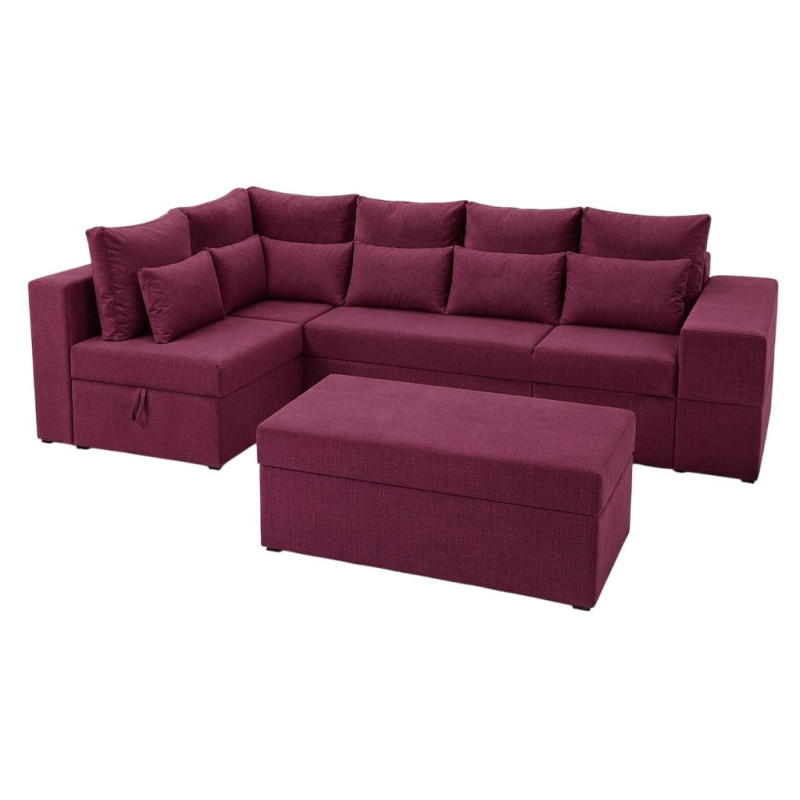 Кутовий ортопедичний диван Мекко Chester II 3400х1800 + пуф 1340х680 Bonel Standart Hard Plus тканина Bagama 23 (MEK-161696)