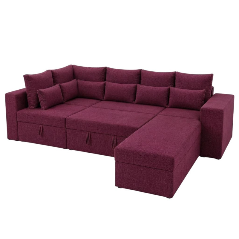 Кутовий ортопедичний диван Мекко Chester II 3400х1800 + пуф 1340х680 Bonel Standart Hard Plus тканина Bagama 23 (MEK-161696)