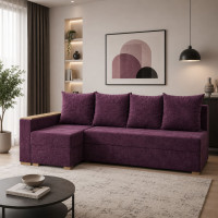 Кутовий ортопедичний диван Мекко Cube 2250×1430 Bonel Standart Hard Plus IV категорія Bestseller Plum (MEK-161536)