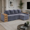 Кутовий ортопедичний диван Мекко Cube Shuttle 2600x1430 Gold II категорія Allure Premium Cool Grey (MEK-161145)