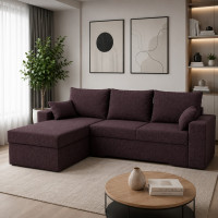 Угловой ортопедический диван Мекко Epoh 3000×1800 Lux III категория Austin 7 Aubergine (MEK-161606)