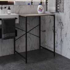 Стелаж-полиця Бафрум 401 Ferrum-decor для пральної машини 90x70,5x60,5 Чорний метал ДСП Дуб Кремона Канолло 16 мм (FRD-107573)
