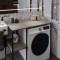 Стелаж-полиця Бафрум 405 Ferrum-decor для пральної машини 90x101x60,5 Чорний метал ДСП Дуб Кремона Канолло 16 мм (FRD-107613)