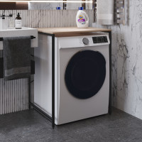 Стелаж-полиця Бафрум 401 Ferrum-decor для пральної машини 90x70,5x60,5 Чорний метал ДСП Дуб Сонома 16 мм (FRD-107353)