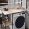 Стелаж-полиця Бафрум 405 Ferrum-decor для пральної машини 90x101x60,5 Чорний метал ДСП Дуб Сонома 16 мм (FRD-107393)