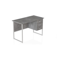 Комп'ютерний стіл Ferrum-decor Гаррі 75x120x70 білий ДСП Бетон 16 мм (FRD-107293)