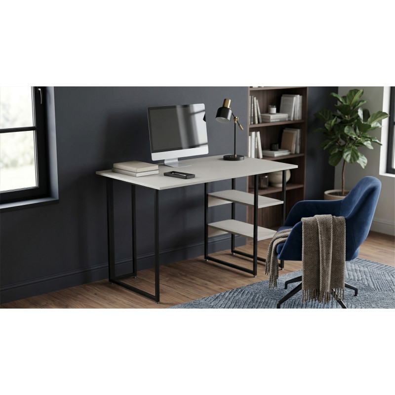 Стіл письмовий Кевин Ferrum-decor 75x120x60 Чорний метал ДСП Кашемір 16 мм (FRD-108123)