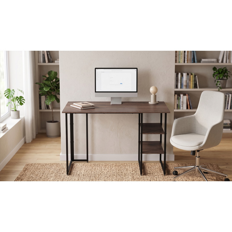 Стіл письмовий Кевин Ferrum-decor 75x120x70 Чорний метал ДСП Дуб Кремона Канолло 16 мм (FRD-108033)