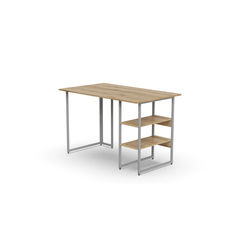 Стіл письмовий Кевин Ferrum-decor 75x120x60 Сірий метал ДСП Дуб Евок Прибережний 16 мм (FRD-108053)