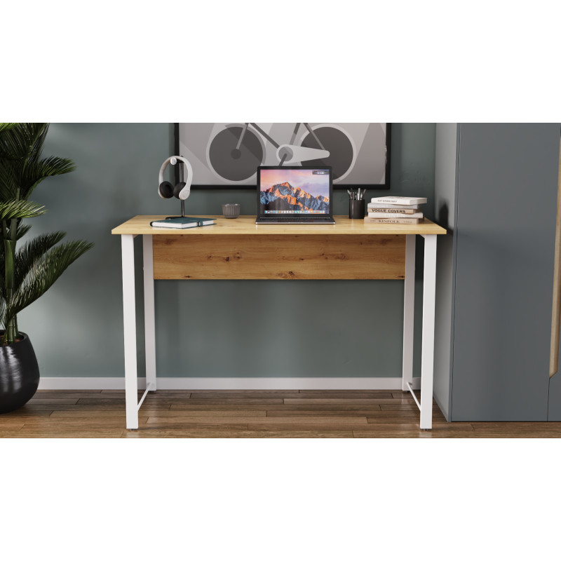 Комп'ютерний стіл Ferrum-decor Курт 75x140x70 білий ДСП Дуб Артизан 16 мм (FRD-107163)