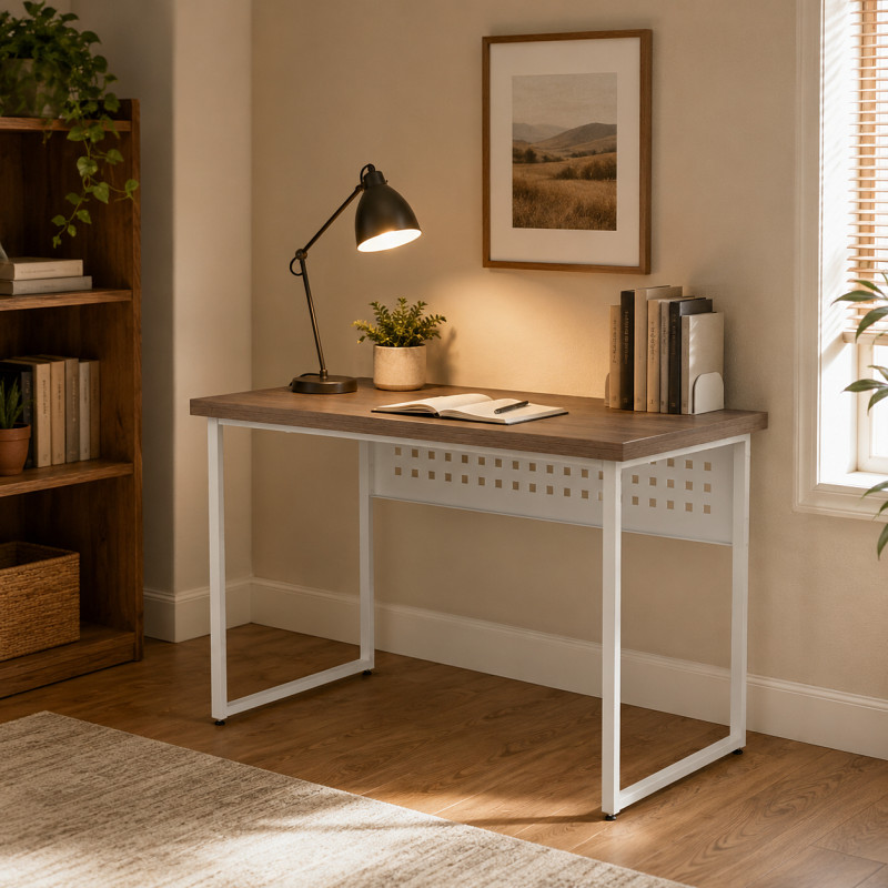 Стіл письмовий Майк Ferrum-decor 75x100x60 Білий метал ДСП Дуб Кремона Канолло 32 мм (FRD-108193)