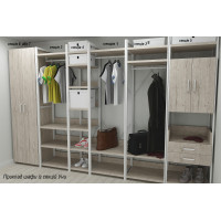 Шафа Гардероб Уні секція 6 серії Конект Ferrum-decor 220x60x50 см Білий метал ДСП Дуб Сан-Марино 16 мм (FRD-106913)