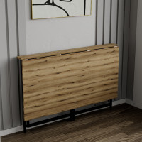 Стол раскладной Морис Ferrum-decor 750x1000x600 Черный металл ДСП Дуб Эвок Прибрежный 16 мм (FRD-107493)