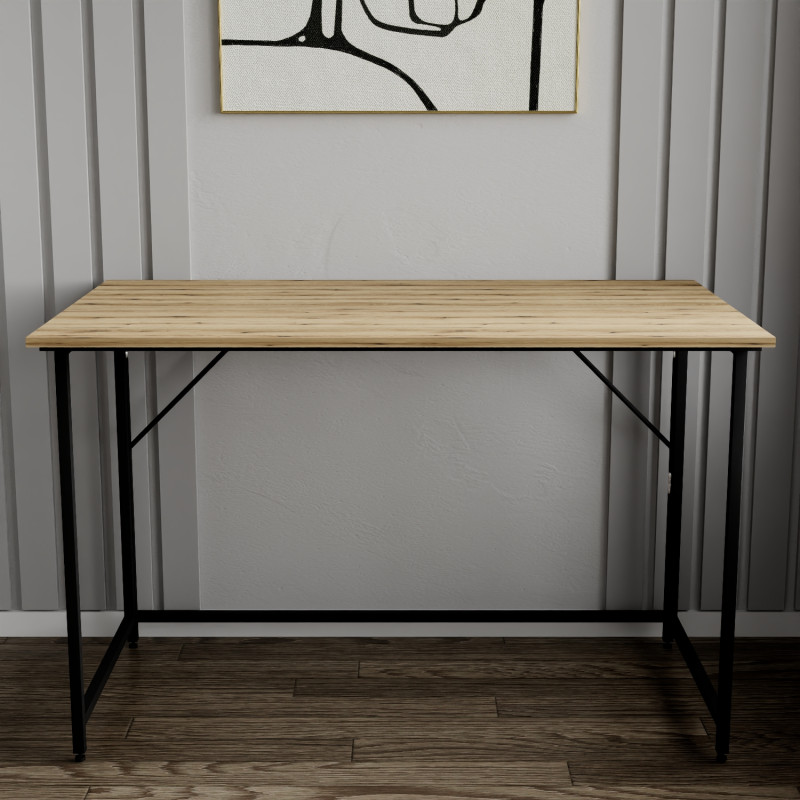 Розкладний стіл Моріс Ferrum-decor 750x1000x600 Чорний метал ДСП Дуб Эвок Прибережний 16 мм (FRD-107493)