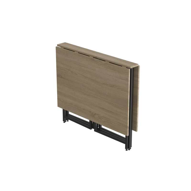 Розкладний стіл-трансформер книжка Моріс 3 Ferrum-decor 75x130x90 Чорний метал ДСП Дуб Сонома 16 мм (FRD-107413)