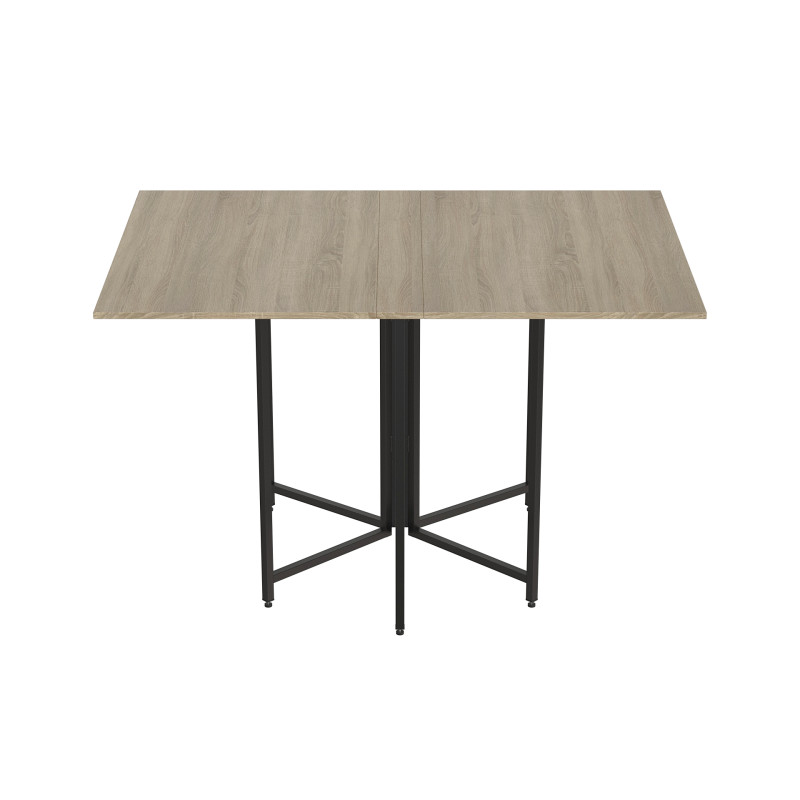 Розкладний стіл-трансформер книжка Моріс 3 Ferrum-decor 75x130x90 Чорний метал ДСП Дуб Сонома 16 мм (FRD-107413)