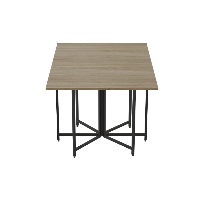 Розкладний стіл-трансформер книжка Моріс 3 Ferrum-decor 75x130x90 Чорний метал ДСП Дуб Сонома 16 мм (FRD-107413)