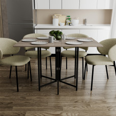 Розкладний стіл-трансформер книжка Моріс 3 Ferrum-decor 75x130x90 Чорний метал ДСП Дуб Кремона Канолло 16 мм (FRD-107503)