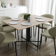 Розкладний стіл-трансформер книжка Моріс 3 Ferrum-decor 75x130x90 Чорний метал ДСП Дуб Сонома 16 мм (FRD-107413)