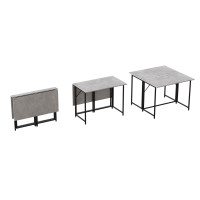 Стіл-книжка трансформер Морис 2 Ferrum-decor 750x1000x1100 Чорний метал ДСП Бетон 16 мм (FRD-107323)