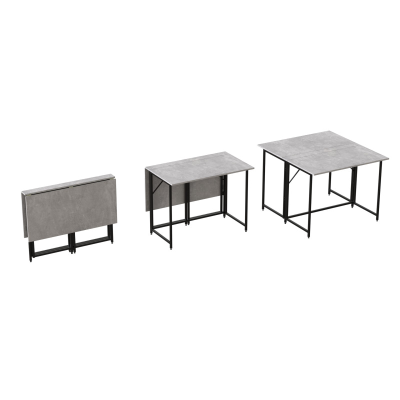 Стіл-книжка трансформер Морис 2 Ferrum-decor 750x1000x1100 Чорний метал ДСП Бетон 16 мм (FRD-107323)