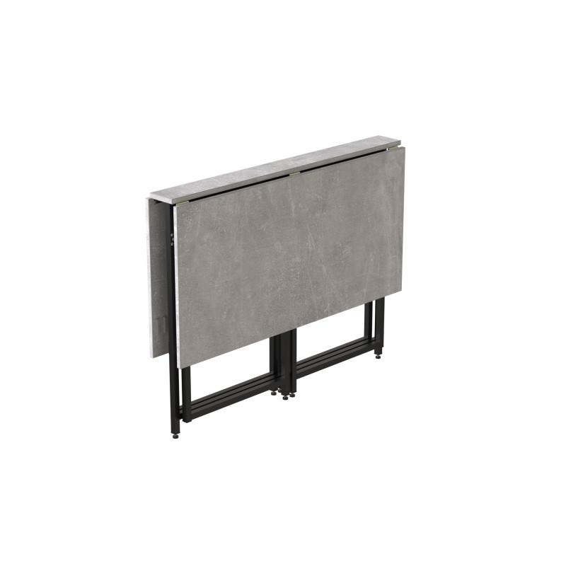 Стіл-книжка трансформер Морис 2 Ferrum-decor 750x1000x1100 Чорний метал ДСП Бетон 16 мм (FRD-107323)