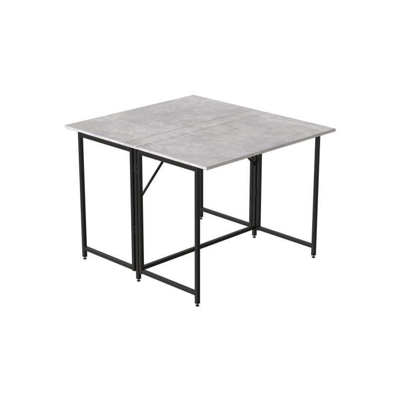 Стіл-книжка трансформер Морис 2 Ferrum-decor 750x1000x1100 Чорний метал ДСП Бетон 16 мм (FRD-107323)