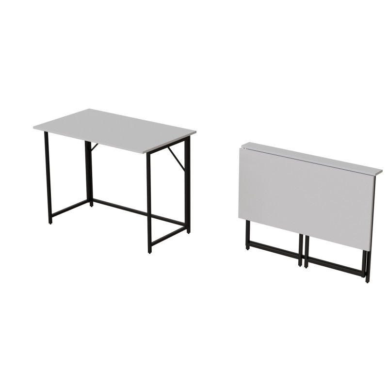 Стіл розкладний Морис 900 Ferrum-decor 750x900x500 Чорний метал ДСП Білий 16 мм (FRD-107313)