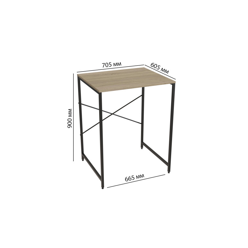 Стелаж-полиця Бафрум 401 Ferrum-decor для пральної машини 90x70,5x60,5 Чорний метал ДСП Дуб Сонома 16 мм (FRD-107353)