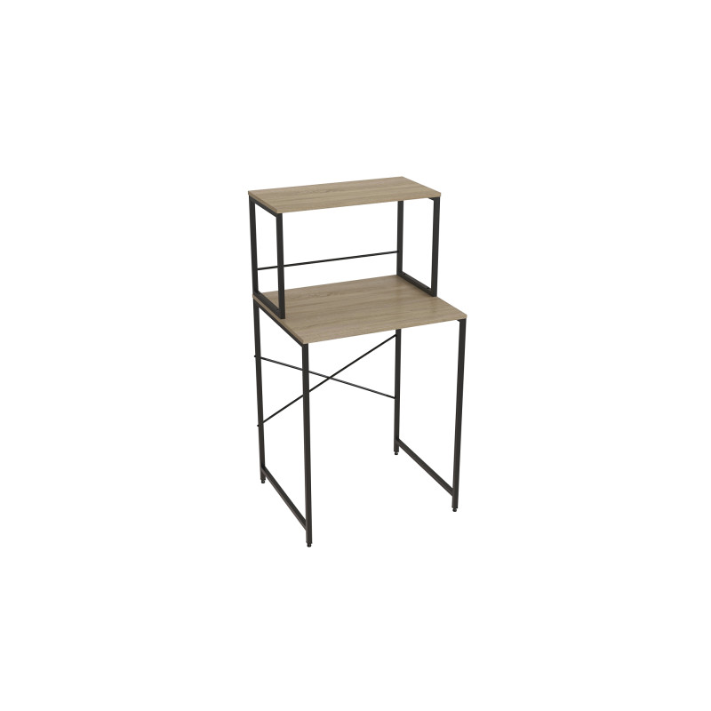 Стелаж-полиця Бафрум 402 Ferrum-decor для пральної машини 133,5x70,5x60,5 Чорний метал ДСП Дуб Сонома 16 мм (FRD-107363)