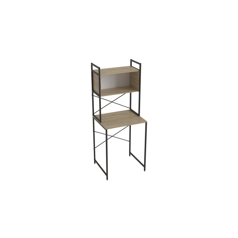 Стелаж-полиця Бафрум 403 Ferrum-decor для пральної машини 178x70,5x60,5 Чорний метал ДСП Дуб Сонома 16 мм (FRD-107373)