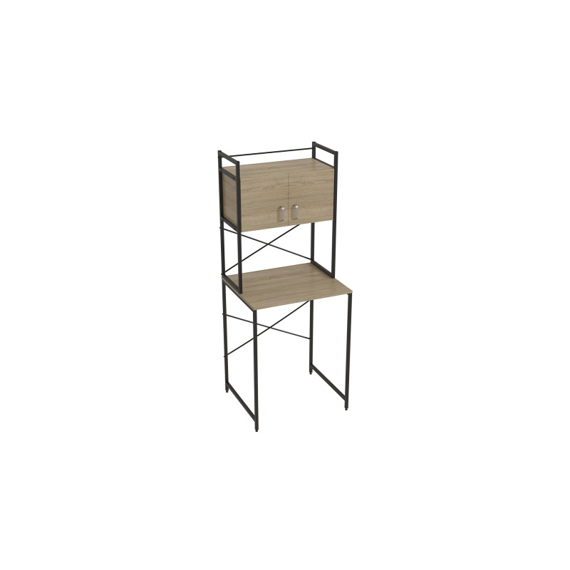 Стелаж-полиця Бафрум 404 Ferrum-decor для пральної машини 178x70,5x60,5 Чорний метал ДСП Дуб Сонома 16 мм (FRD-107383)