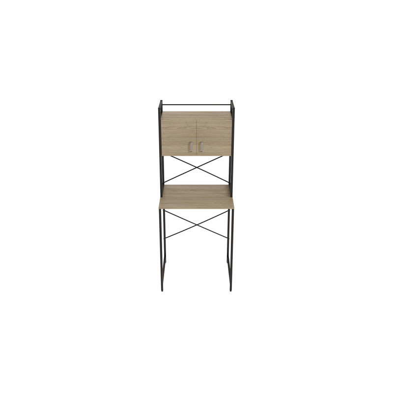 Стелаж-полиця Бафрум 404 Ferrum-decor для пральної машини 178x70,5x60,5 Чорний метал ДСП Дуб Сонома 16 мм (FRD-107383)