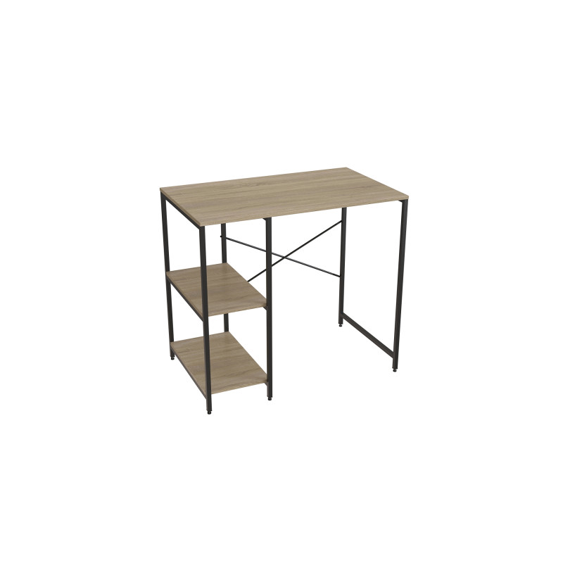 Стелаж-полиця Бафрум 405 Ferrum-decor для пральної машини 90x101x60,5 Чорний метал ДСП Дуб Сонома 16 мм (FRD-107393)