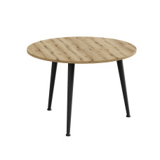 Журнальний круглий стіл OPTIMA 1 ніжки конусні Ferrum-decor 450x670x670 Чорний метал ДСП Дуб Евок Прибережний 16 мм (FRD-107533)