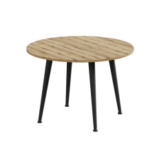 Журнальний круглий стіл OPTIMA 2 ніжки конусні Ferrum-decor 450x670x670 Чорний метал ДСП Дуб Евок Прибережний 16 мм (FRD-107543)