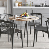 Стол круглый OPTIMA 5 ноги на конус Ferrum-decor 750x900x900 Черный металл ДСП Дуб Сан-Марино 16 мм (FRD-107483)