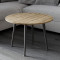 Журнальний круглий стіл OPTIMA 2 ніжки конусні Ferrum-decor 450x670x670 Чорний метал ДСП Дуб Евок Прибережний 16 мм (FRD-107543)