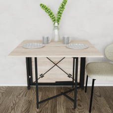 Обідній стіл трансформер книжка Оріон Pro Ferrum-decor 75x152x90 Чорний метал ДСП Дуб Сонома 16 мм (FRD-107403)
