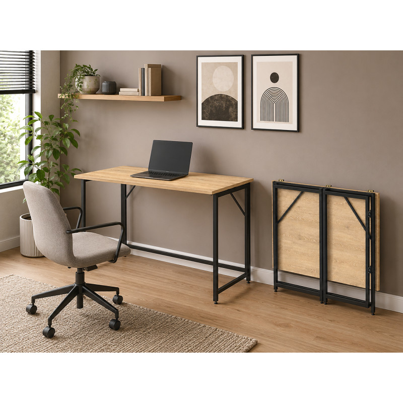 Стіл-трансформер розкладний Слай Ferrum-decor 75x100x60 Чорний метал ДСП Дуб Кремона Торро 16 мм (FRD-107823)